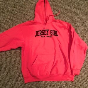 XL Neon Pink Jersey Girl Hoodie